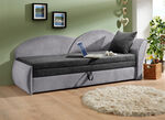 Schlafsofa mit Bettkasten und 1 Dekokissen ANTHRAZIT-GRAU