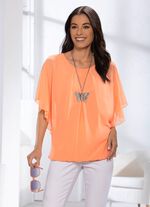 Shirt mit Chiffon-Überwurf in 2 Farben APRICOT