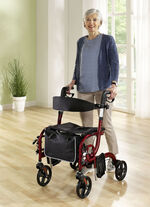 Rollator, auch als Rollstuhl nutzbar ROT