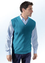 Pullunder mit Strukturmuster in 3 Farben PETROL