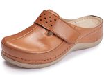ELENA EDEN Clog mit Klettverschluss COGNAC