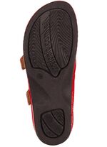 ELENA EDEN, bequeme Damen-Pantoletten, Weite G, mit Klettverschluss ROT