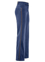 Jeans mit Ziersteppungen im Ethno-Stil JEANSBLAU