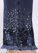Edel-Jeans mit Fransensaum DUNKELBLAU