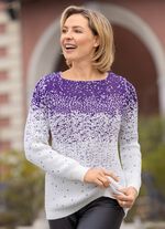 Pullover mit Alpaka und Glitzer ECRU-LILA