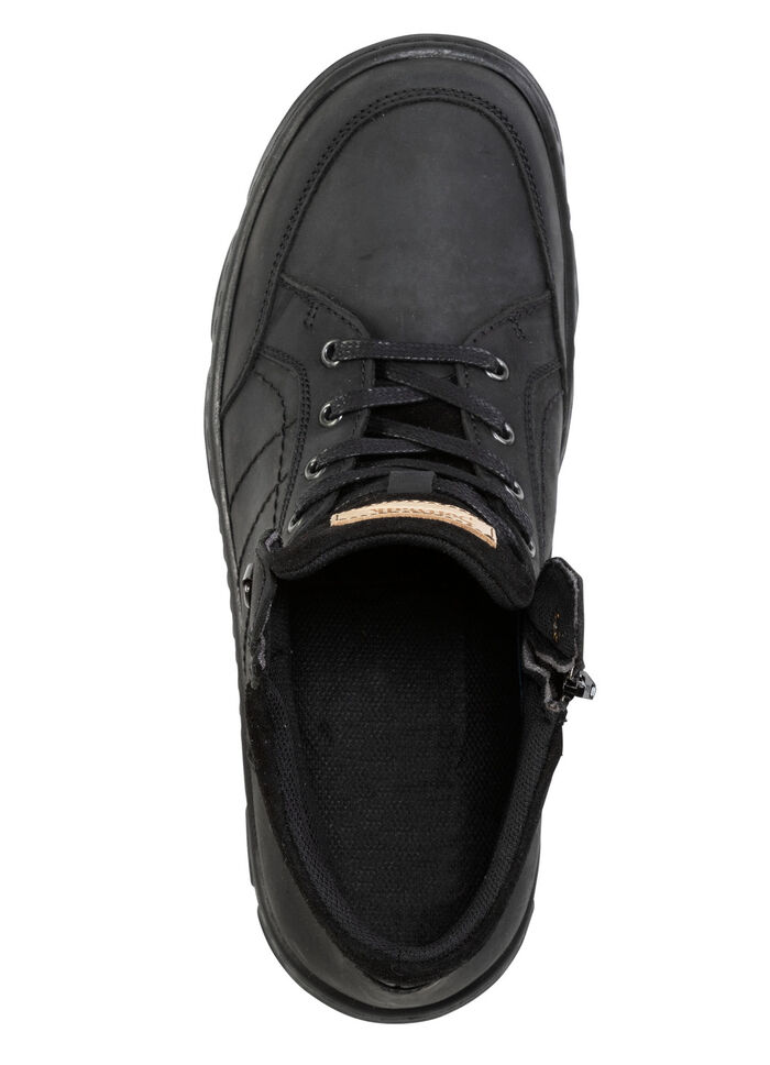 Schnür-Boot aus Nubuk- und Veloursleder SCHWARZ