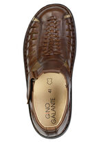 GINO GALANTE, leichte Herren-Sandalen, aus Leder COGNAC