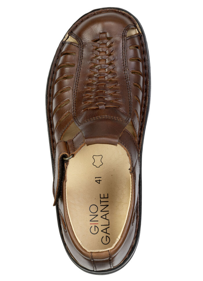 GINO GALANTE, leichte Herren-Sandalen, aus Leder COGNAC