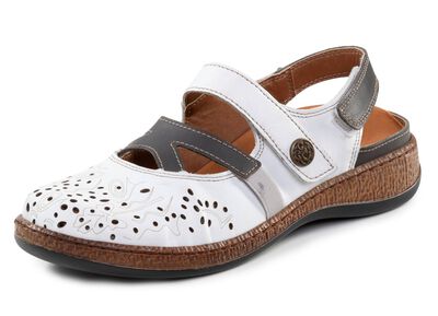 ELENA EDEN Slipper aus teilweise gepr&auml;gtem Nappaleder 