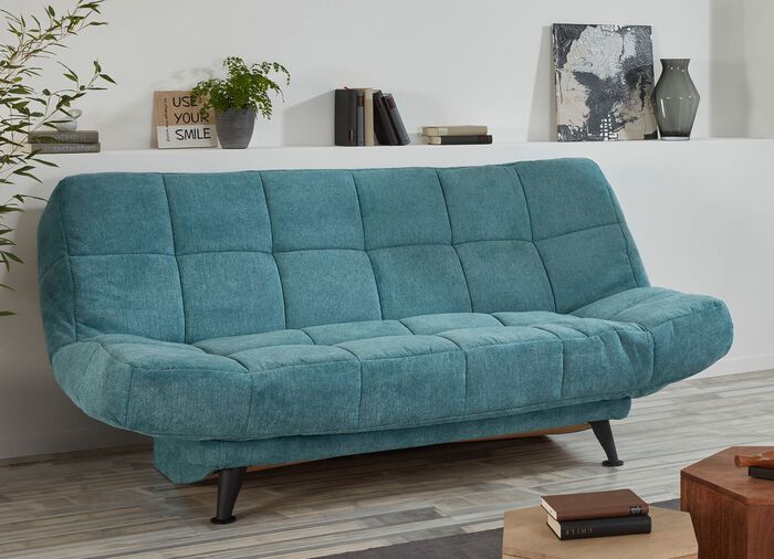Schlafsofa mit Armteil- und R&uuml;ckenverstellung BLAU