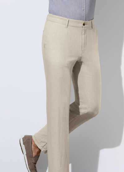 "Francesco Botti"-Hose mit Leinen in 3 Farben 