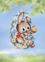 Fensterbild aus echter Plauener Spitze 