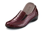 ELENA EDEN, komfortable Damen-Slipper, mit herausnehmbarem Fu&szlig;bett BORDEAUX