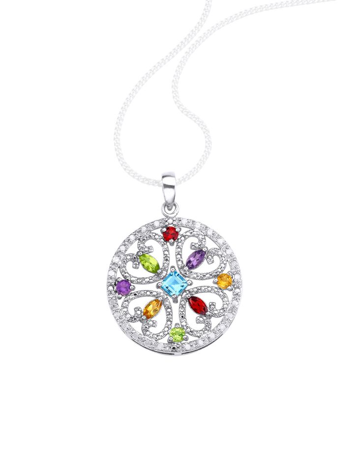 Anh&auml;nger mit Diamanten und Edelsteinen 