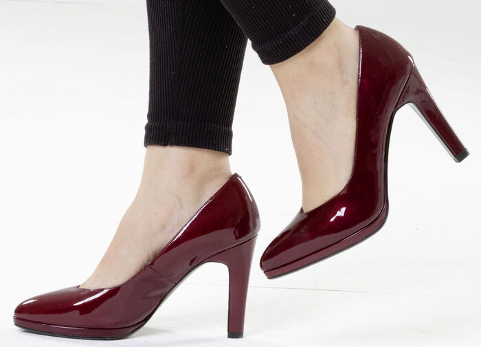 Peter Kaiser, elegante Damen-Pumps, aus Leder WEINROT
