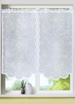 Fenster- und Türbehang mit ausdrucksstarkem Dessin WEISS