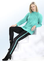 Hose mit tollem, angesagtem Galonstreifen SCHWARZ-GRÜN