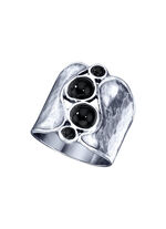 Massiver Damenring mit echt Onyx 