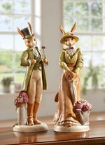 Hasenfiguren aus Feinsteingut 