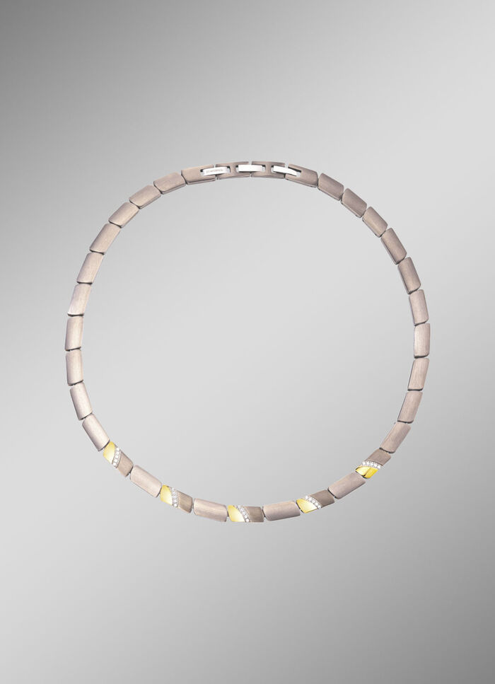 Halskette in Bicolor mit synth. Zirkonia 