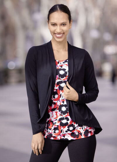 Shirt in abgerunderter Jackenoptik  