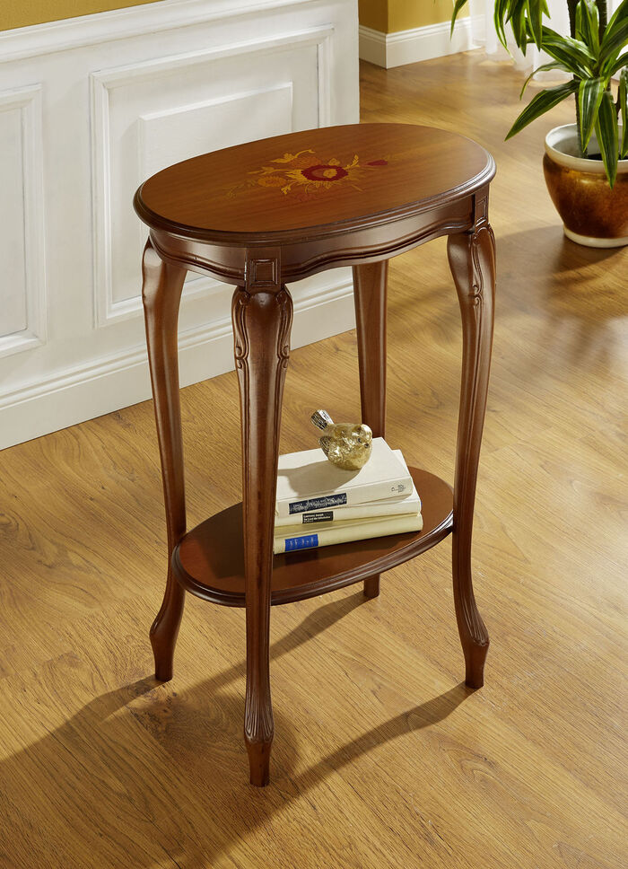 Beistelltisch mit oder ohne Intarsien NUSSBAUM