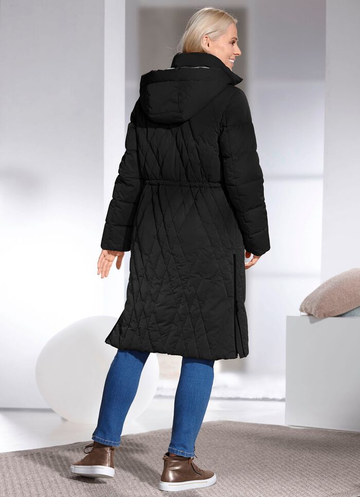 Mantel mit abnehmbarer Kapuze SCHWARZ