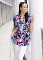 Shirt-Tunika mit Stehkragen 