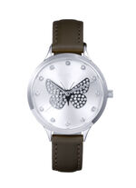 Quartz-Damenuhr mit Lederband 