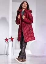 Kurzmantel mit abnehmbarer Kapuze RUBINROT