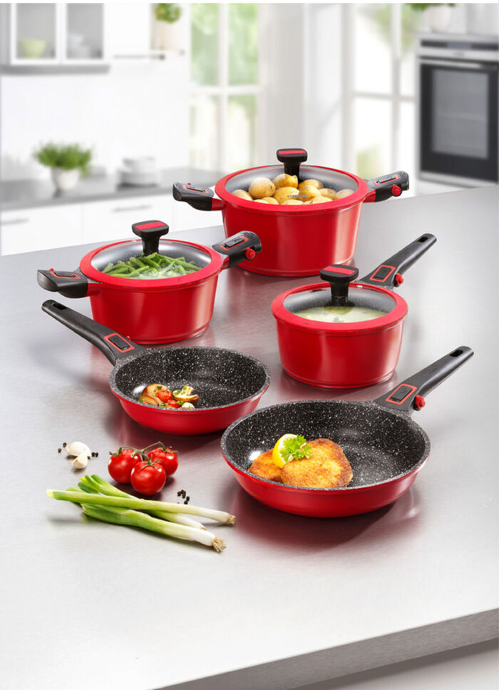 Stoneline Topf-Set, 8-teilig ROT
