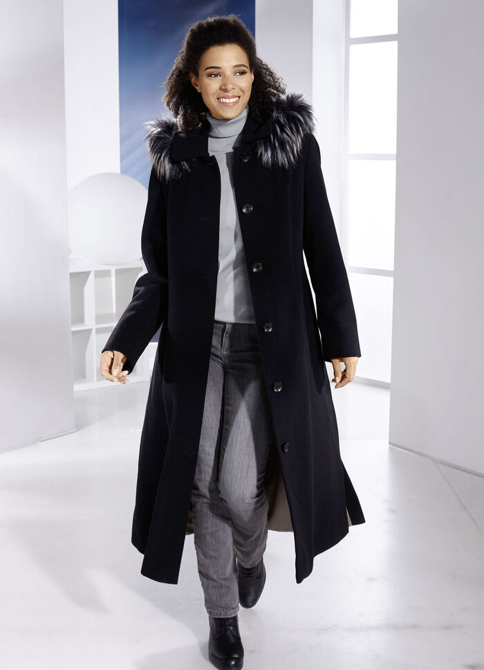 Mantel mit abnehmbarer Kapuze 