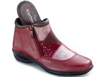 Stiefelette mit gepr&auml;gten Materialmix-Eins&auml;tzen BORDEAUX