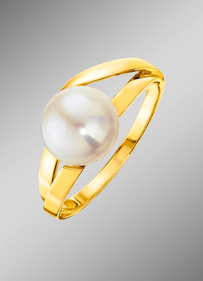 Damenring mit S&uuml;&szlig;wasser-Zuchtperlen-Bouton 