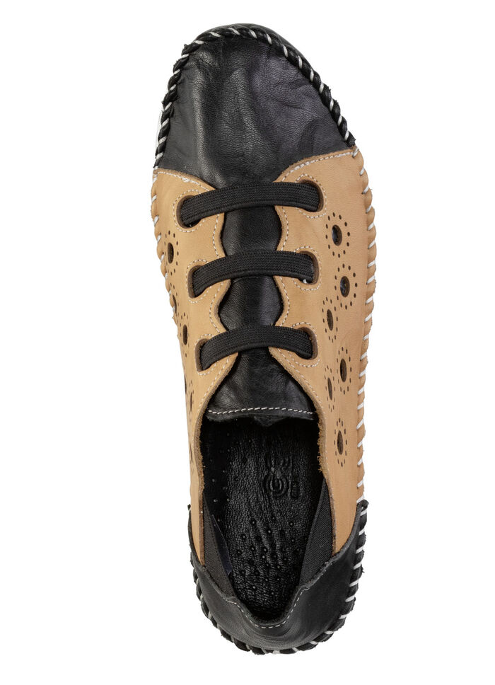 Gemini Mokassin-Slipper mit dezenter Knitter-Struktur SCHWARZ-CAMEL