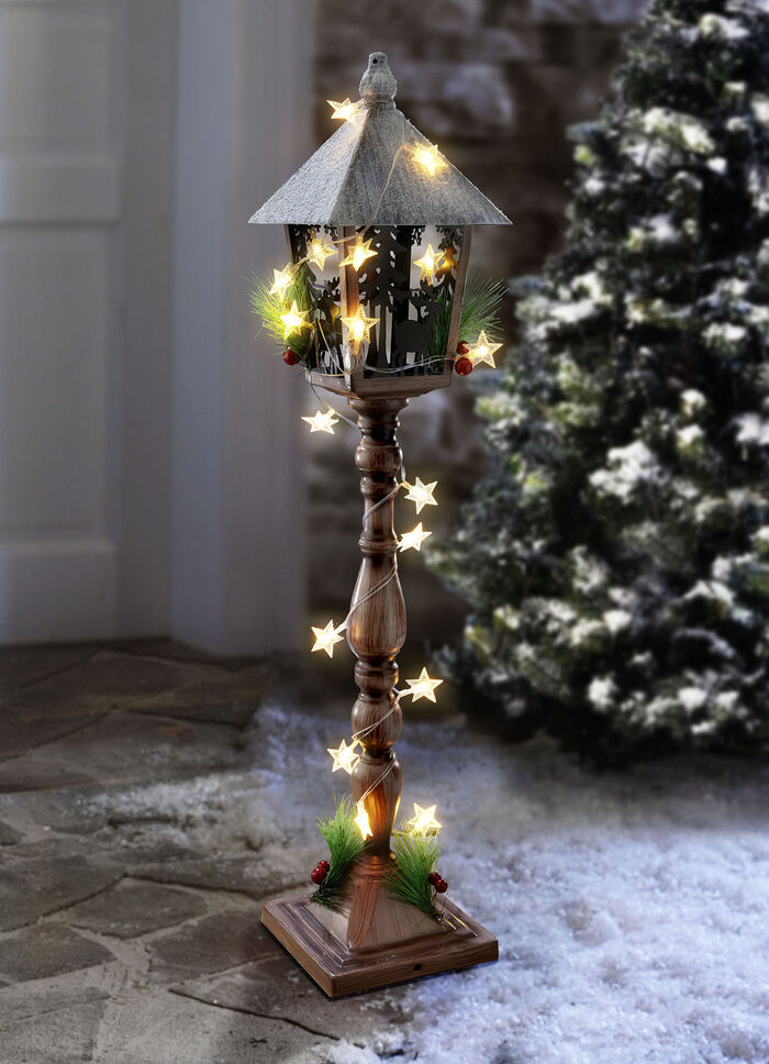 Metall-Laterne mit Timerfunktion BRAUN