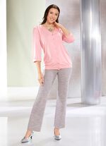 Shirtbluse mit durchgehender Knopfleiste in 2 Farben ROSÉ