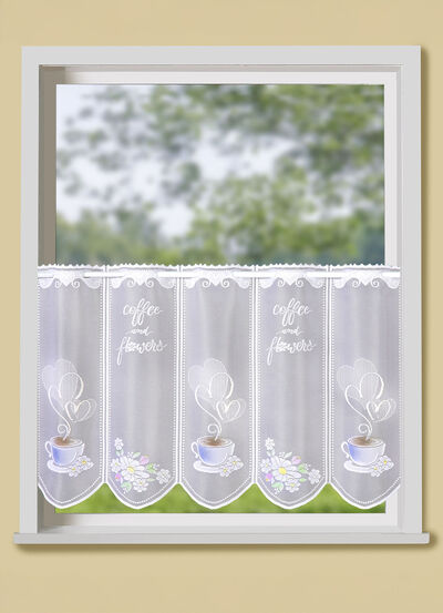 Handkolorierter Kurzstore mit Stangendurchzug 