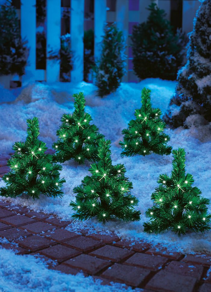 Solar-Tannenb&auml;umchen-Set, 5-teilig 