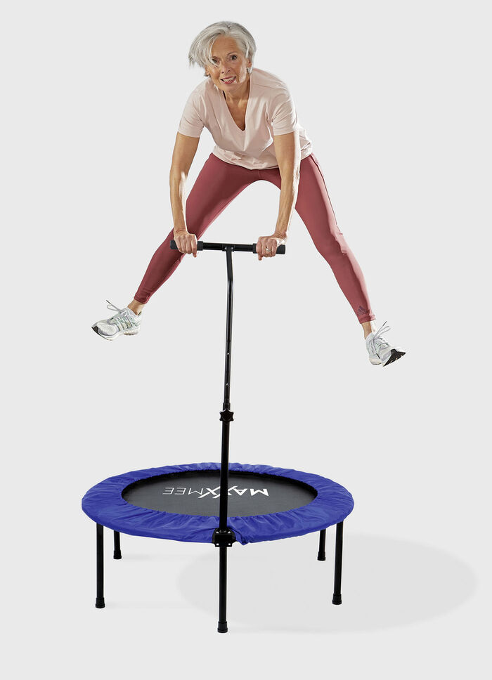 Trampolin mit h&ouml;henverstellbarer Griffstange 