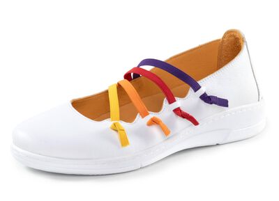 Andrea Conti Slipper mit bunten, dekorativ eingesetzten Gummiz&uuml;gen 