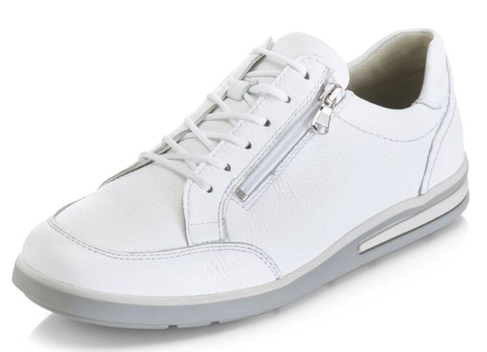 Waldl&auml;ufer Schn&uuml;rschuh aus hochwertigem Hirschleder WEISS