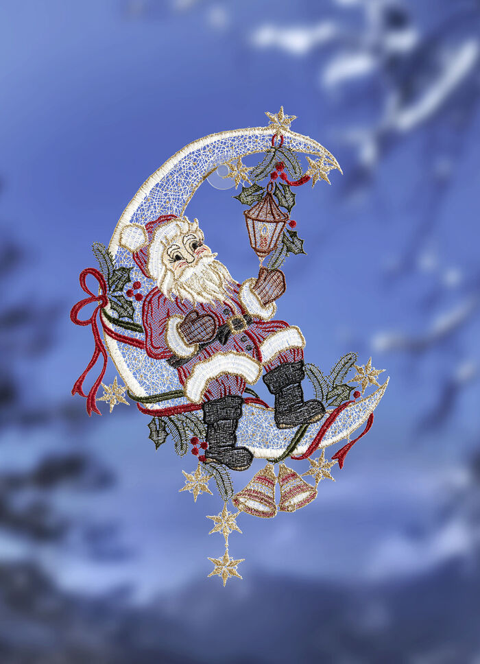 Fensterbild aus echter Plauener Spitze 