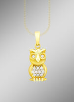 Süßer Eulen-Anhänger mit Zirkonia 