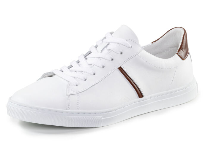 GINO GALANTE Sneaker aus Rind-Nappaleder WEISS-BRAUN