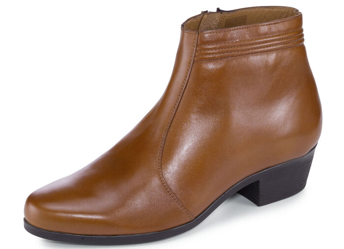 Stiefelette mit Innenreißverschluss COGNAC