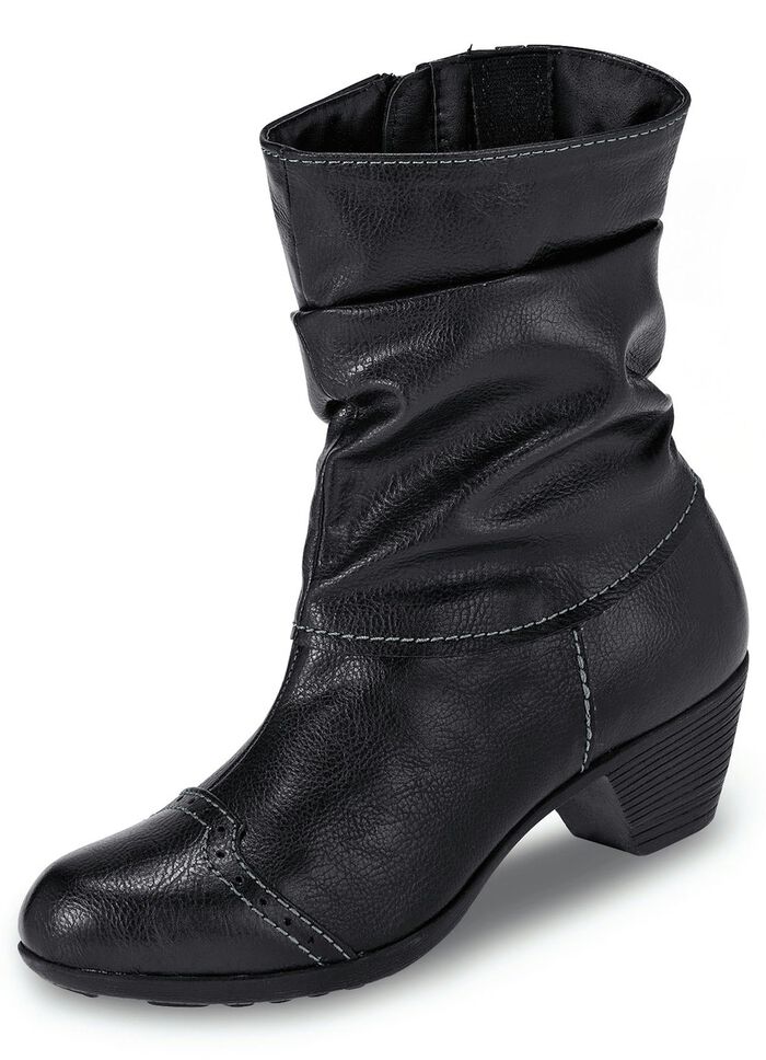 Andrea Conti, modische Damen-Stiefeletten, Winterschuhe, mit Rei&szlig;verschluss SCHWARZ