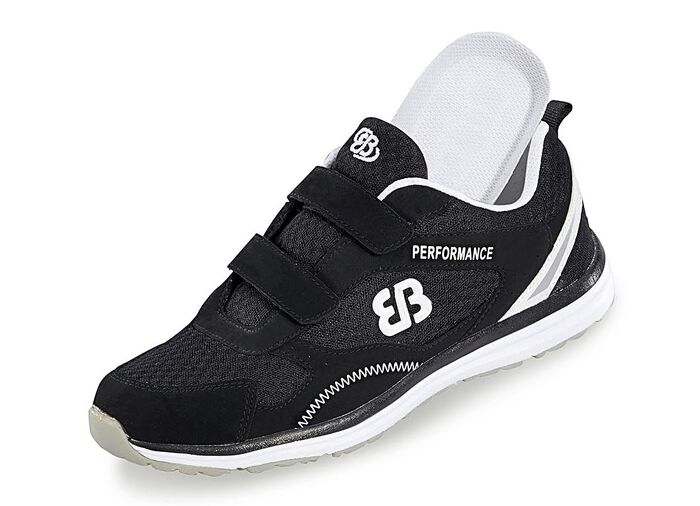 Leichte Herren-Slipper, mit herausnehmbarem Fu&szlig;bett SCHWARZ-WEISS