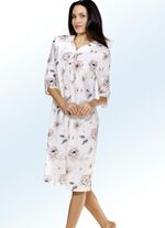 Zweierpack Nachthemden, 3/4-lange &Auml;rmel mit Knopfleiste ECRU/APRICOT