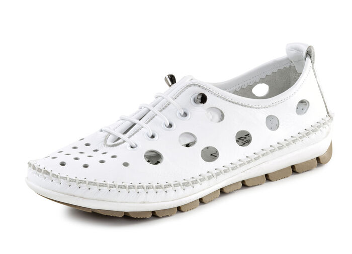 ELENA EDEN, sommerliche Damen-Slipper, Weite G, mit herausnehmbarem Fußbett WEISS